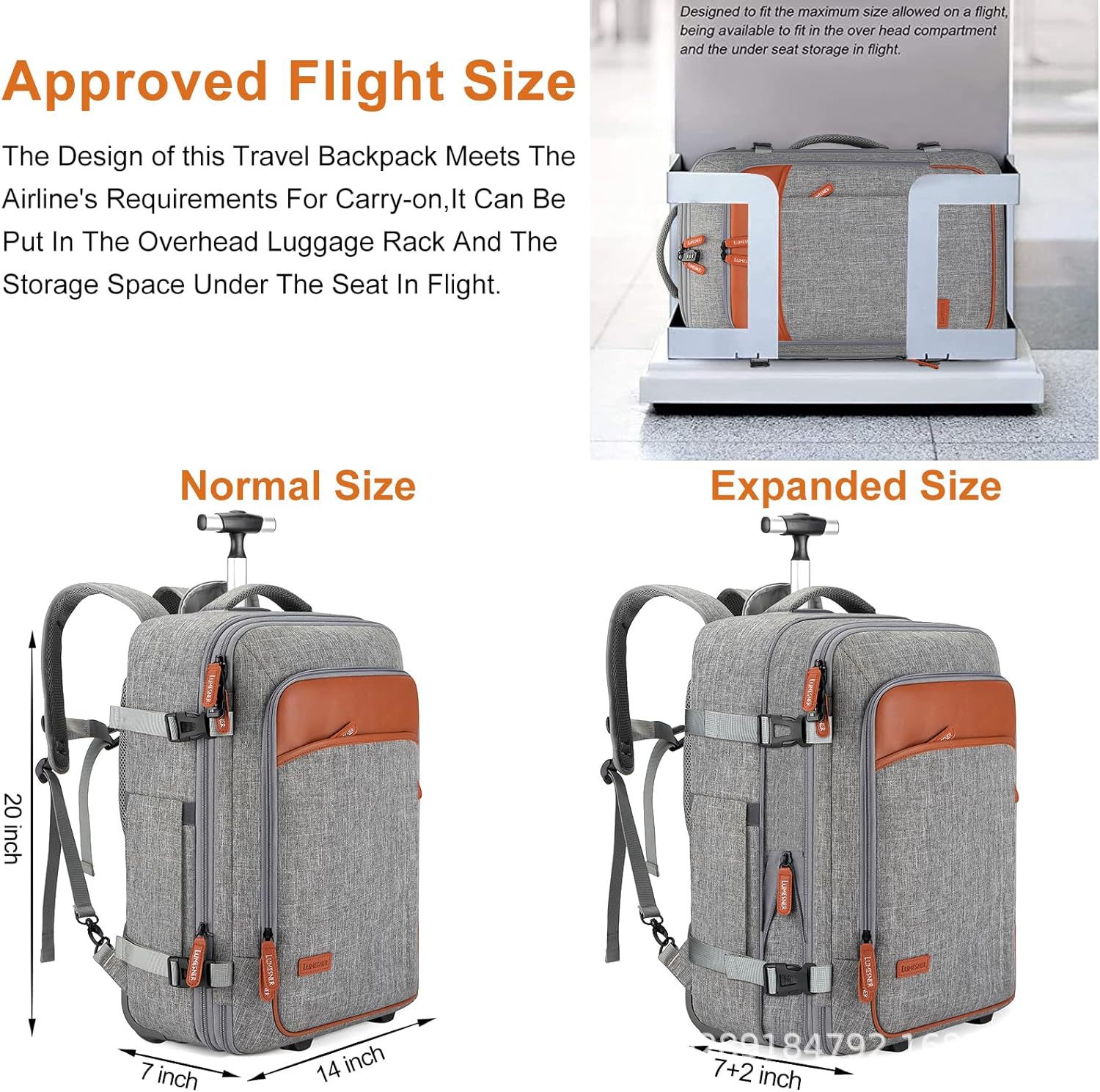 Picture of Amazon Cross-border Foreign Trade Explosions Backpack Men's Rod Bag Expandable Travel Travel Bag