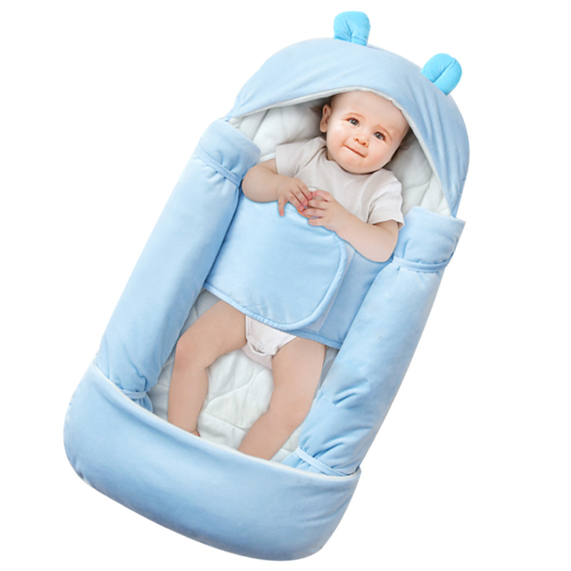 Picture of Aishimiao New Newborn Sleeping Bag Autumn and Winter Multi-functional Pure Cotton Baby Sleeping Bag Baby Happy Velvet Envelope Kick-proof Quilt