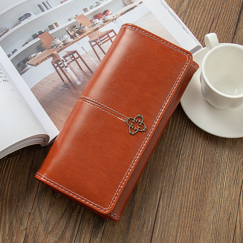 Picture of Women's Wallet Long Retro European and American Zipper Large Capacity Multi-card Foreign Trade Multi-function Two-fold Student Clutch Bag