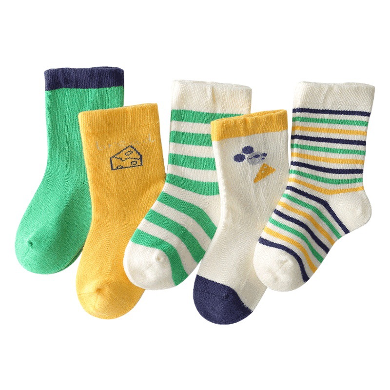 New Autumn and Winter Cotton Children's Socks Spot Cartoon Warm Baby Socks Cute Green Spring and Autumn Baby Socks