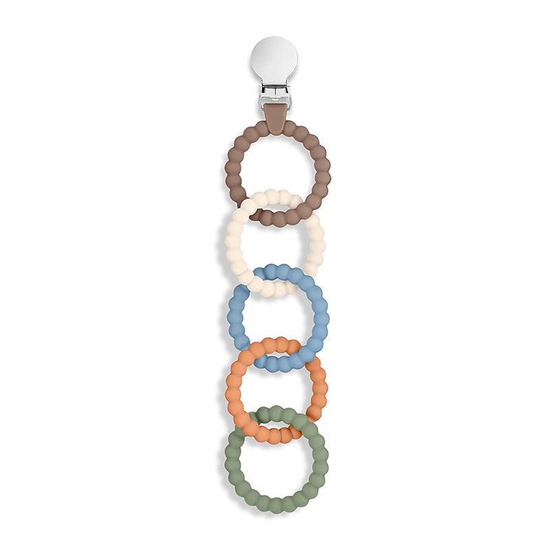 Picture of Amazon's New Five-Ring Kidsren's Teether, Toddler Teeth Chewing Toy Teether, Ring Elastic Chewing Fun