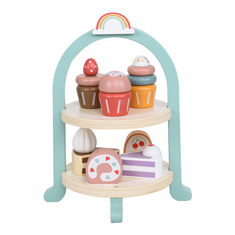 Picture of Wooden Family Royal Afternoon Tea Children's Dessert Exercise Baby's Social Ability Family Interactive Toys