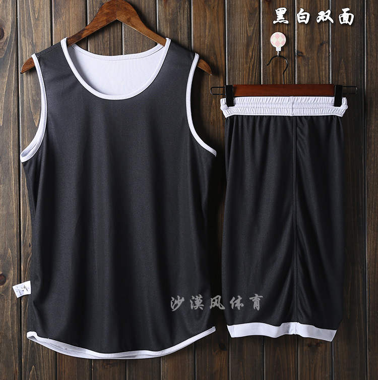 Picture of Single-layer double-sided basketball uniform suit men's and women's fixed printing breathable children's basketball uniform competition training team uniform printing number