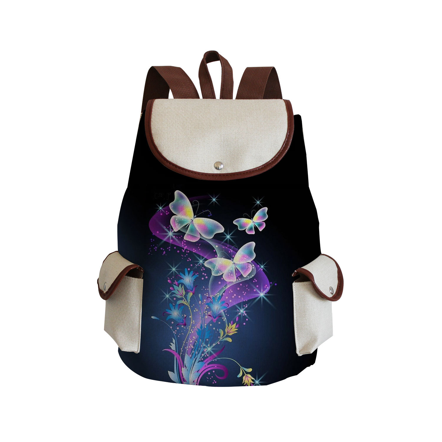 Picture of Cross-border Style Butterfly Printed Backpack ins Style Large Capacity Women's Multifunctional Backpack Portable Student Schoolbag
