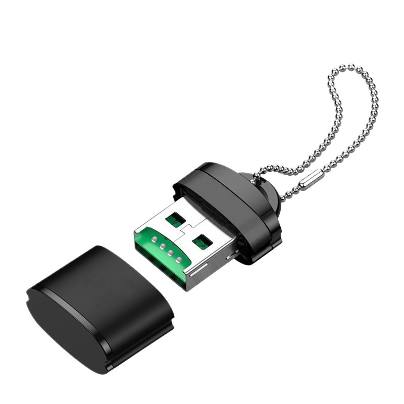 Picture of Aluminum case with chain mini TF card reader USB2.0 T-Flash card mobile phone memory card computer speaker universal