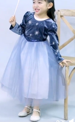 Picture of Ice and Snow 2 Mesh Shiny Colorful Diamond Sequins Long Sleeve Dress Long Dress