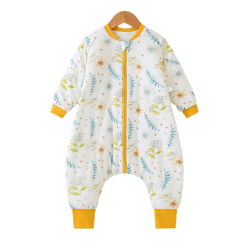 Picture of New Spring & Fall Infant Cotton One-Piece Harem Cartoon Double-Layer Split-Leg Sleeping Bag Split-Leg Baby Anti-Kick Home Children's Clothing