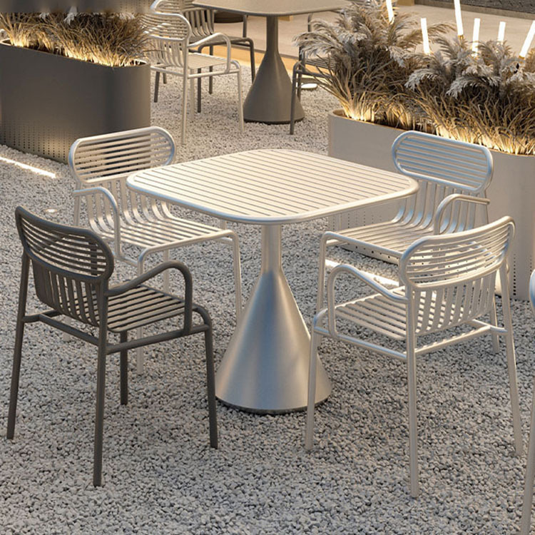 Internet Celebrity Courtyard Outdoor Tables and Chairs Commercial Restaurant Milk Tea Shop Outdoor Seat Table Balcony Open-Air Table and Chair Set