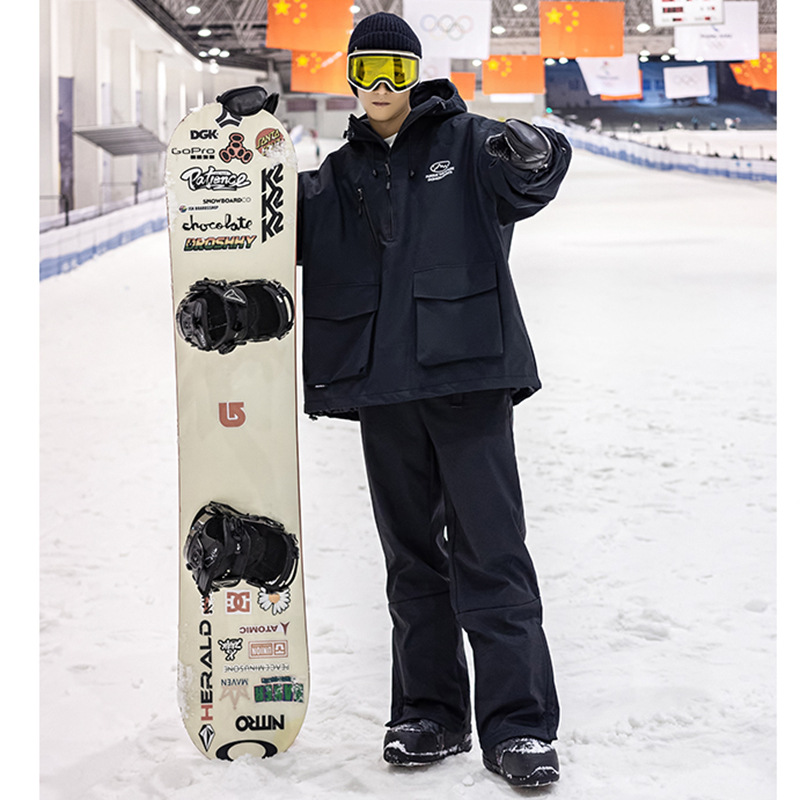 Picture of in stock Wholesale Snowboard Ski Suit Hooded Girls Bright Color Waterproof Warm fleece-lined Thickened Jacket Mountaineering Suit