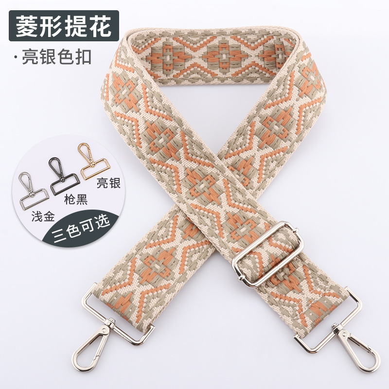 Picture of Cross-Border 5cm Wide Shoulder Strap Bag Strap Crossbody Adjustable Shoulder Strap New Diamond Jacquard Embroider Bag Shoulder Strap in Stock
