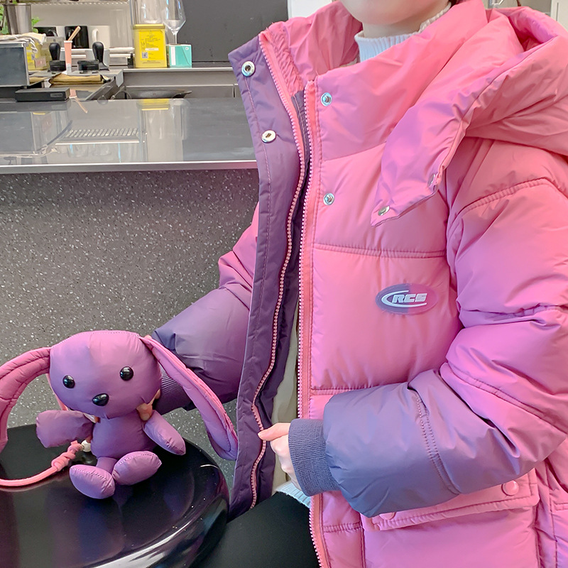 Picture of Girl's Down Jacket 2024 Autumn and Winter New Children's 90 White Duck Down Thickened Jacket Girl's Winter Mid-length Top