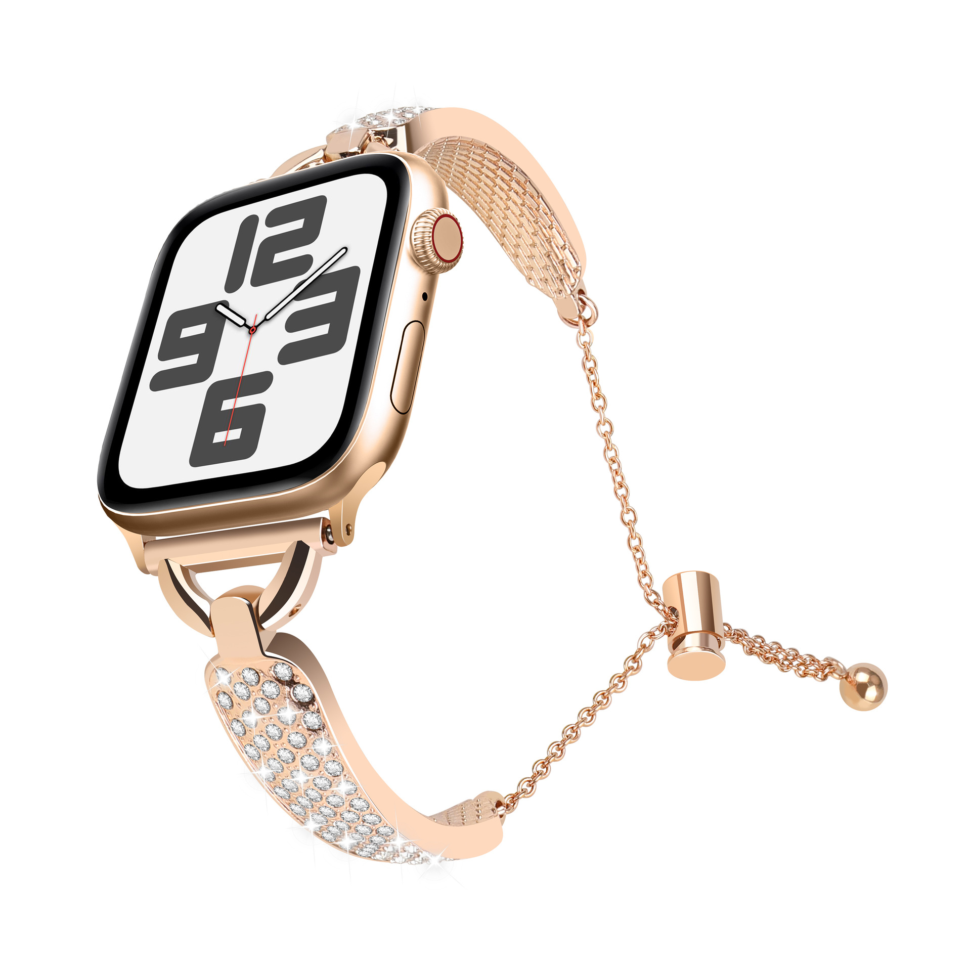 Picture of For Apple Watch Strap Metal Diamond Adjustment Chain appleiwatchs1098 Curved Thin Strap Wholesale