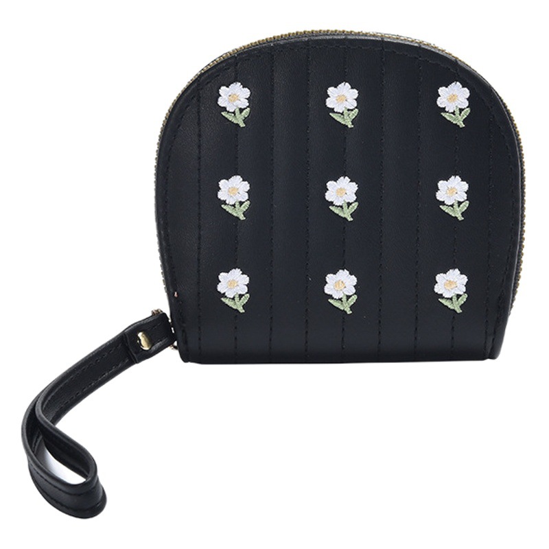 Korean Style New Arrival Japanese and Korean Style Small Coin Purse Women's Short Style Small Fresh Style Floral Zipper Card Holder for Students Multifunctional Coin Clip