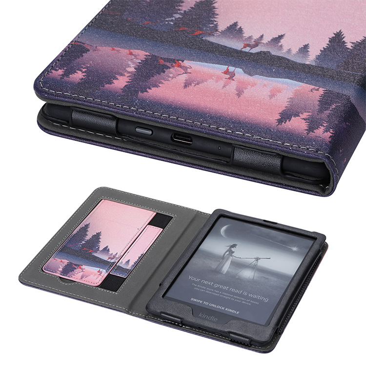 Picture of Suitable for kindle paperwhite1/2/3/4/5 generation protective case painted leather case hand support bracket