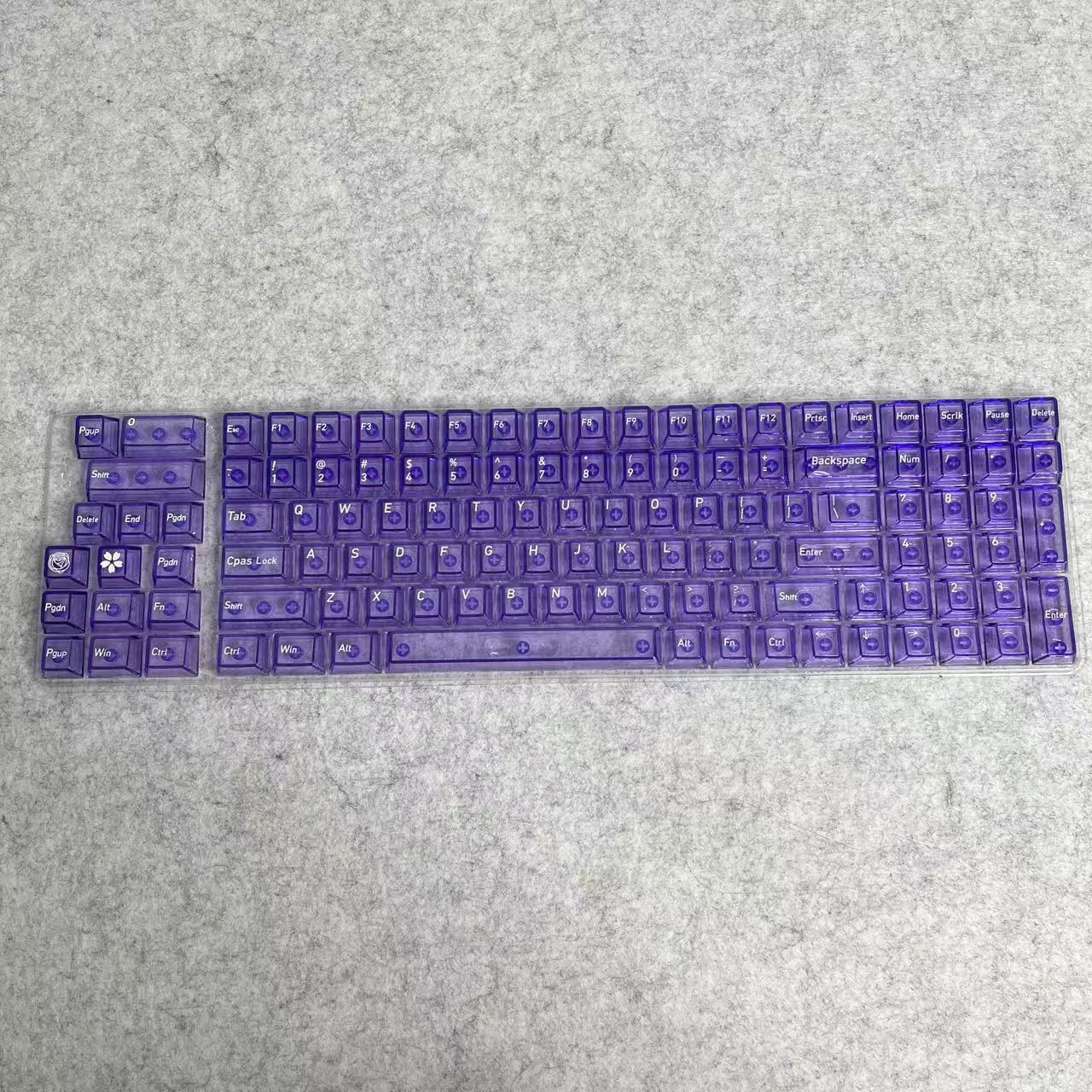 Picture of Wholesale 115-Key Four-Sided Transparent Keycaps Customized Original Height Mda High-Value Cross-Axis Matte Transparent Keycaps