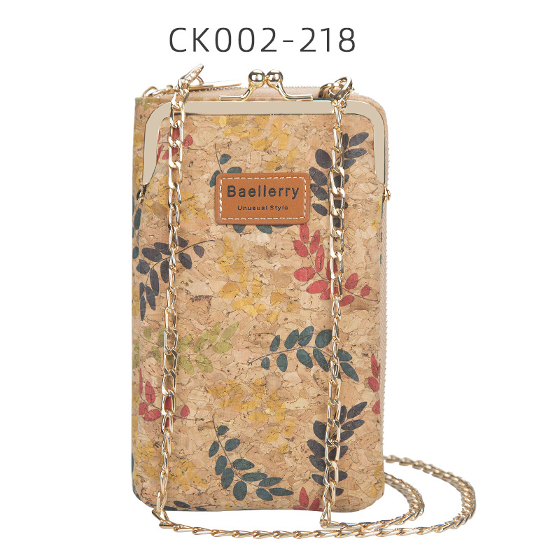 Picture of baellerry ladies wallet vertical wood grain mobile phone bag multi card wallet chain shoulder messenger bag wholesale