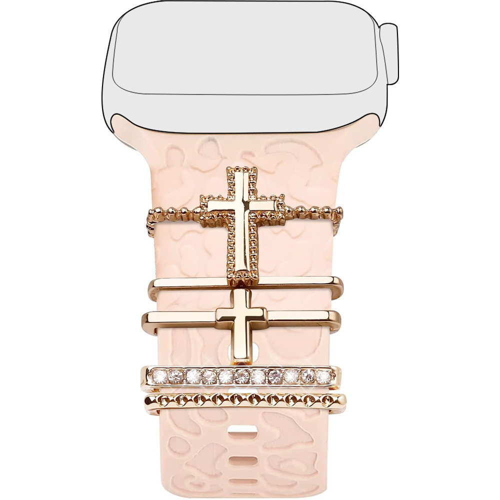 Picture of Apple Watch Watch Universal Silicone Strap Cross Decorative Ring for Apple Watch