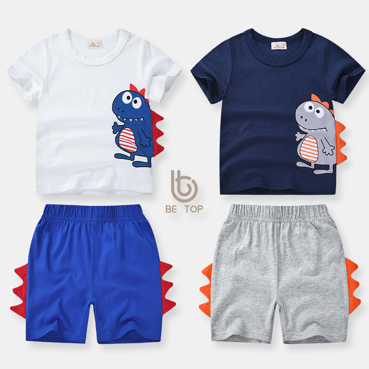 Picture of Factory Direct Sales Be Top Kidsren's Clothing 2025 New Korean Style Summer Clothing Stereo Dinosaur Boy Suit Kidsren's Two-Piece Set
