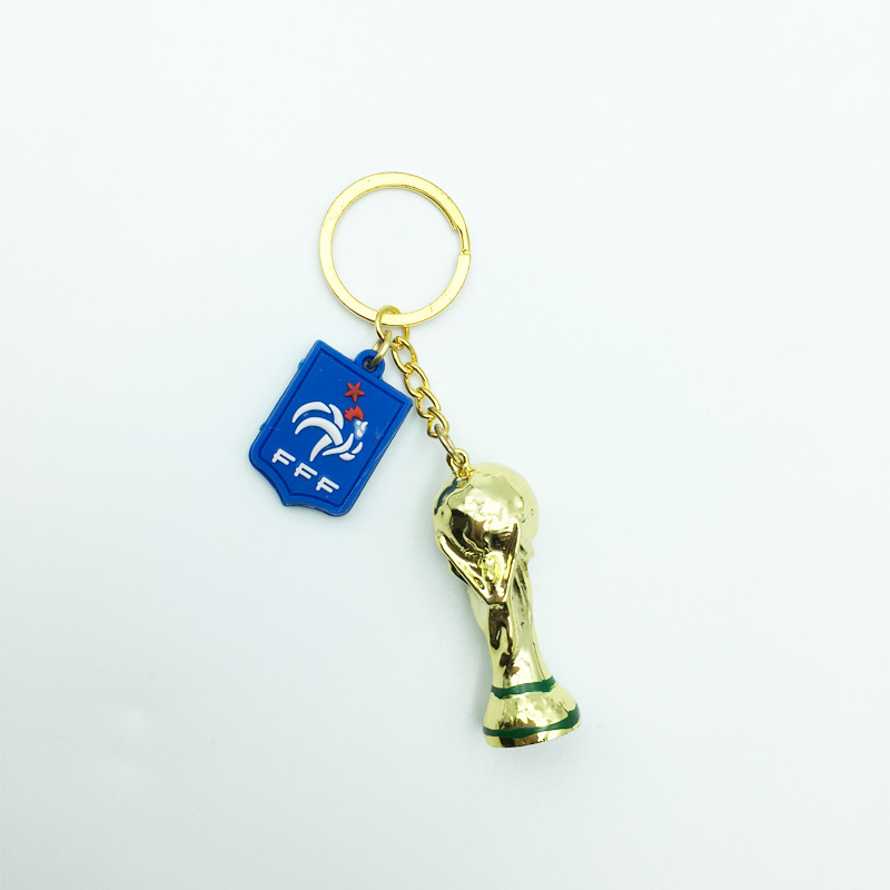Picture of Brazil France Portugal Hercules Cup World Cup plus PVC team emblem football resin trophy fans keychain