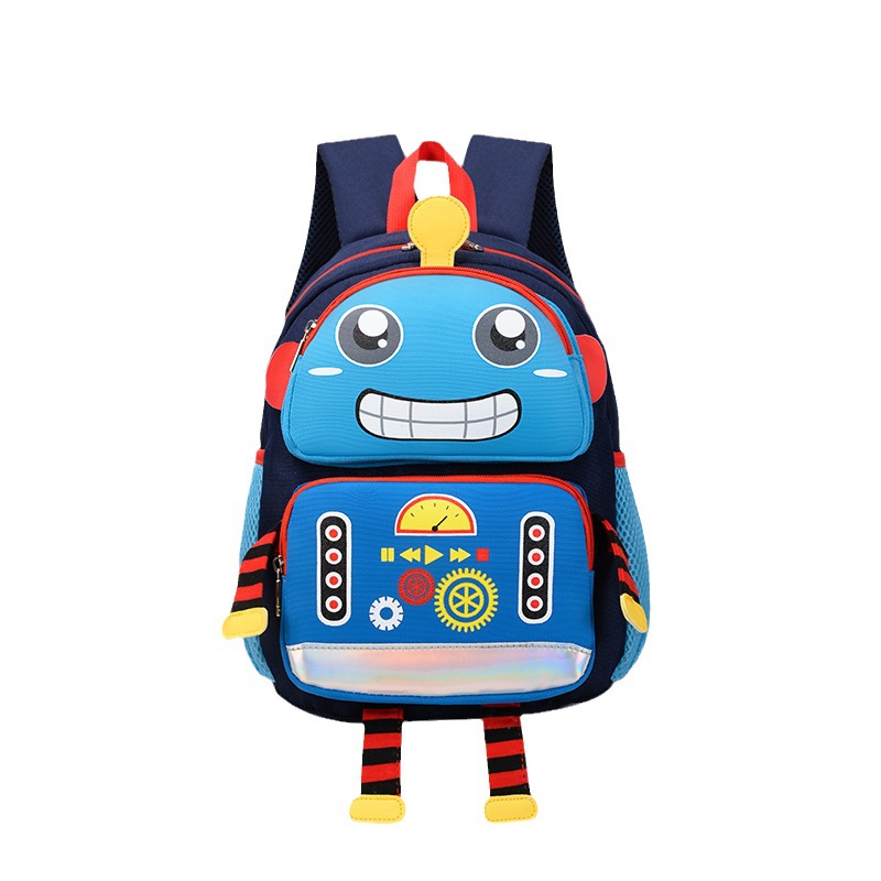 Picture of Children's trendy large-capacity schoolbag boys and girls kindergarten anti-loss bag 2-6 years old super cute robot schoolbag