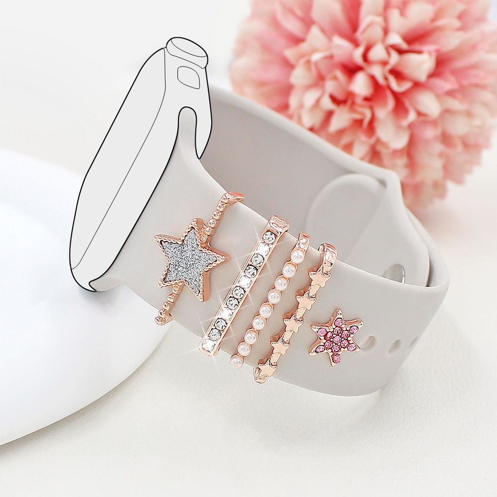 Picture of Suitable for Apple Watch Decorative Ring Apple watch Smart Silicone Strap Diamond Butterfly Star Decoration