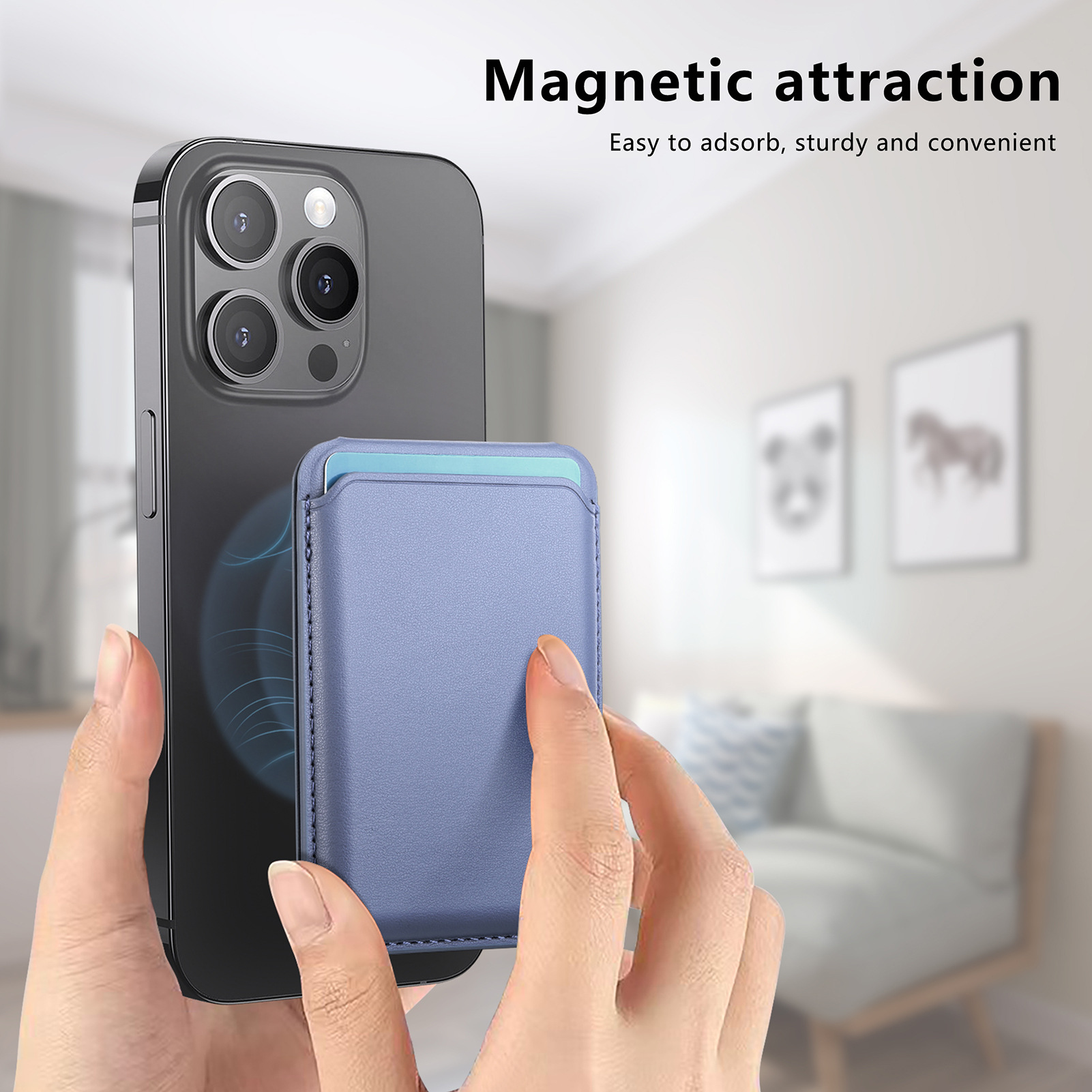 Picture of Suitable for Iphone16 Strong Magnetic Magsafe Card Holder Official Color Number Multi-Functional Bracket Storage Wallet Holder