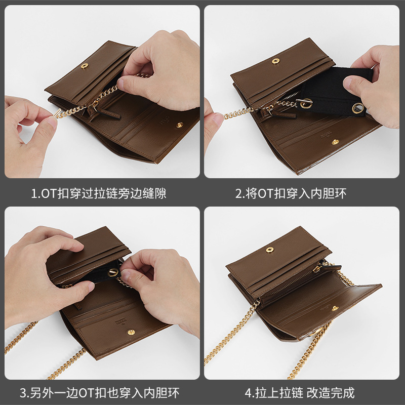 Picture of Manufacturer Wholesale Ancient Pool Card Bag Transformation Chain Accessories Bag Shoulder Strap Crossbody Gucc Small Wallet Metal Chain