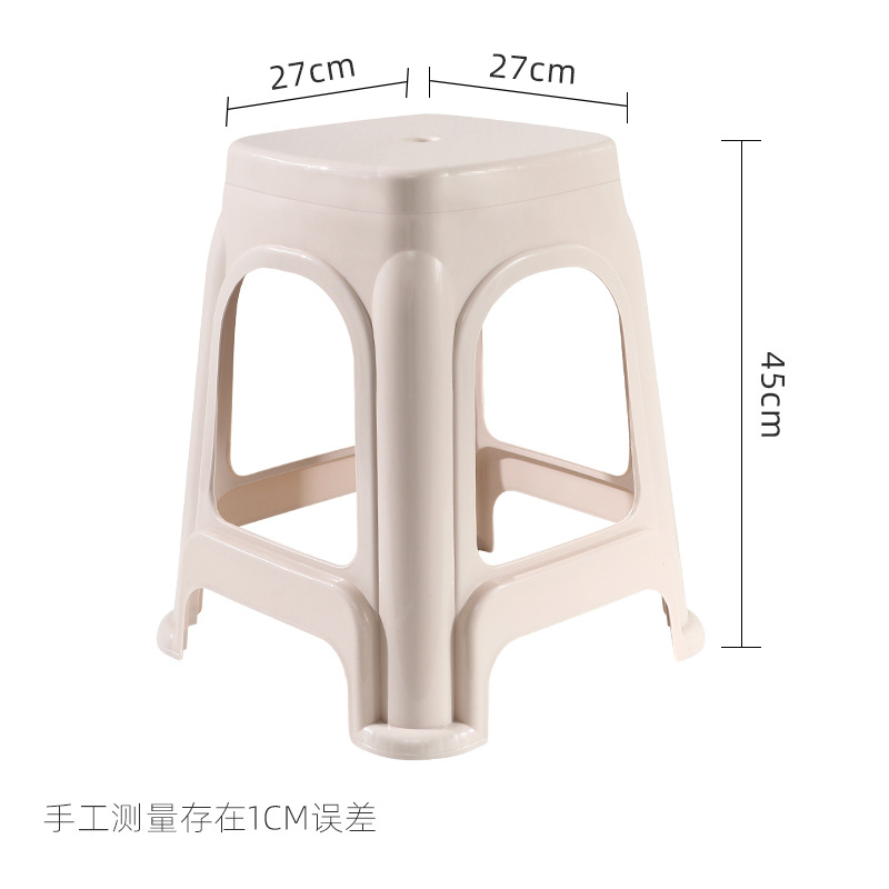 Picture of Thickened plastic stool household chair square stool plastic adult bench simple high stool stackable stool wholesale