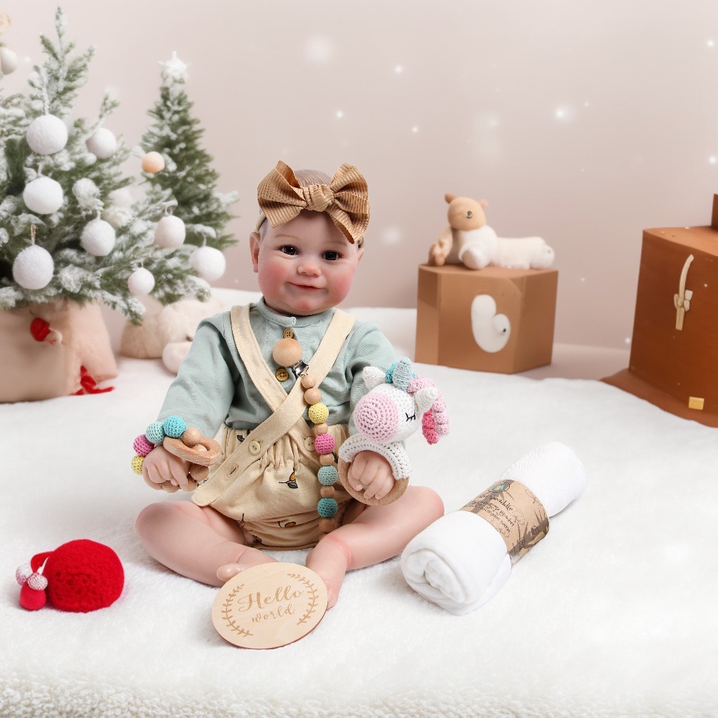 Picture of Baby Shower Gift Rattle Set Cotton Toy Pacifier Clip Blanket