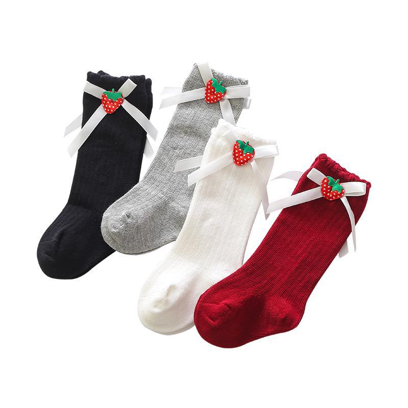 Picture of Girls' mid-calf socks Korean style ins bow baby Princess socks long baby calf socks spring and autumn children's cotton socks