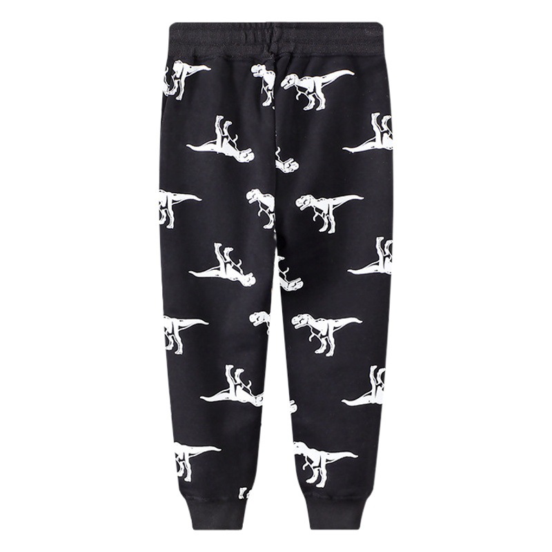 in stock Europe and the United States New Cross-border Dinosaur Pattern Pants Children's Spring and Autumn Sweatshirt Pants Small and Medium-sized Children's Boys' Pants