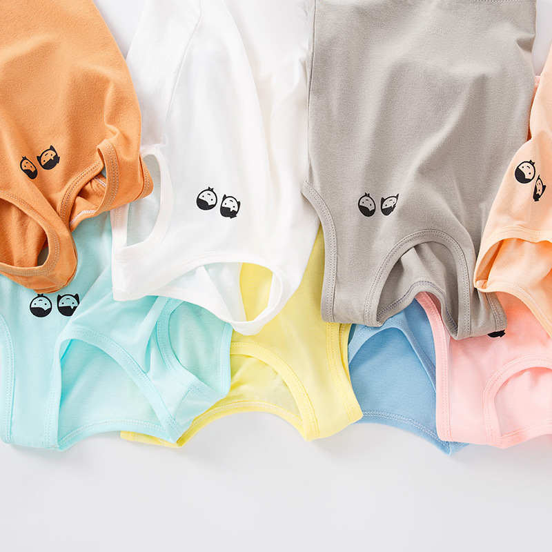Summer Children's loose casual I-shaped round neck vest boys and girls solid color cotton vest sleeveless undershirt bottoming top