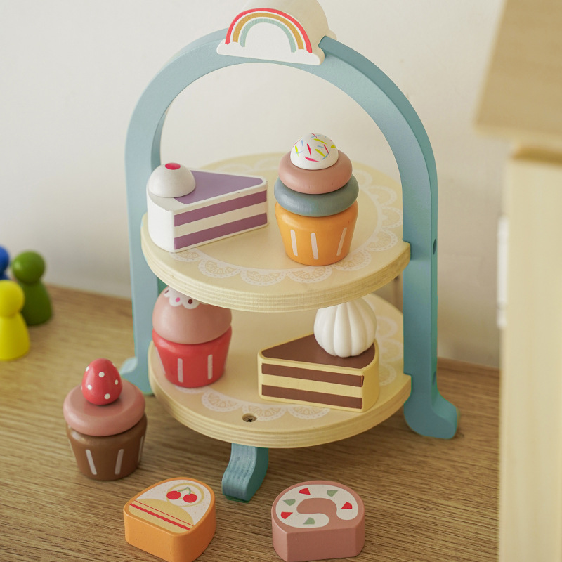 Picture of Wooden Family Royal Afternoon Tea Children's Dessert Exercise Baby's Social Ability Family Interactive Toys
