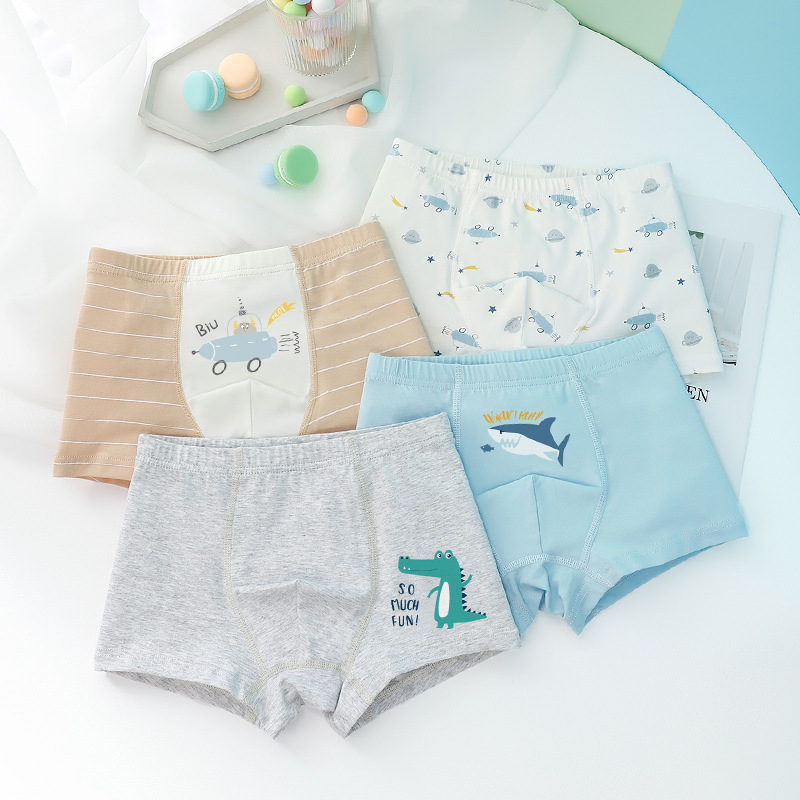 Children's Underwear Boys Baby Boxers Antibacterial Children's Wear Boxers Small Medium and Large Children's Cartoon Boy Underwear Children's Pure Cotton