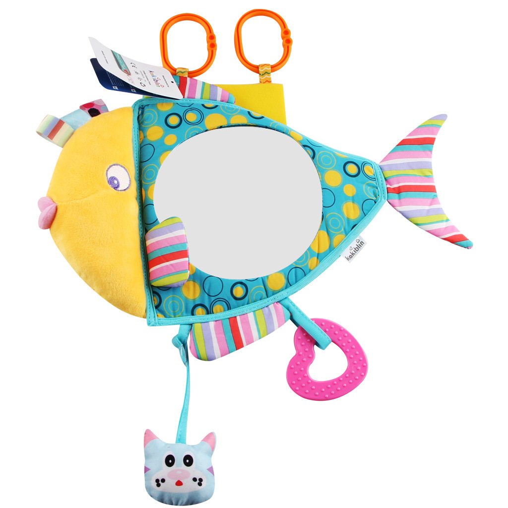 Picture of Baby Fish Mirror Bed Hanging Toy Animal Haha Mirror Car Hanging Baby Car Rearview Observation Mirror Spot Wholesale