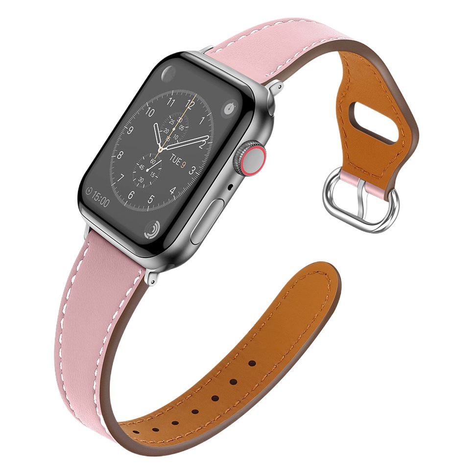 Suitable for Apple Strap Genuine Leather New Small Man Waist Top Layer Genuine Leather Strap iwatch7 Representative Strap Genuine Leather Women's Style