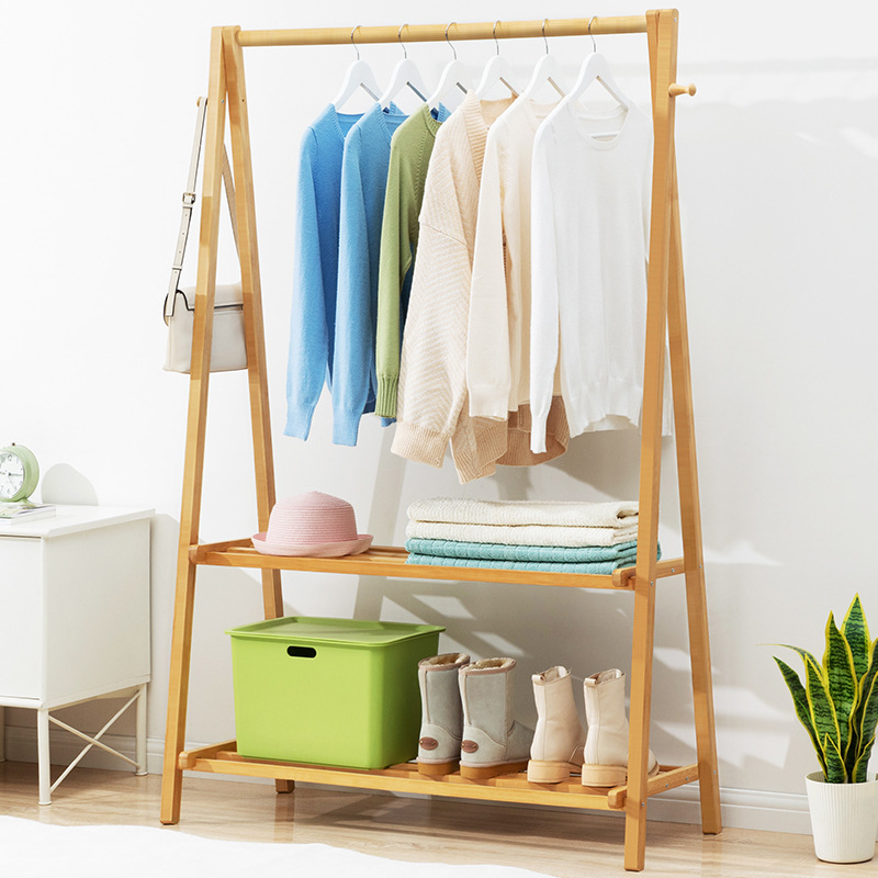Picture of Coat Rack Floor Hanger Household Hanger Hanging Clothes Floor Rack Bedroom Vertical Simple Rack Hanger