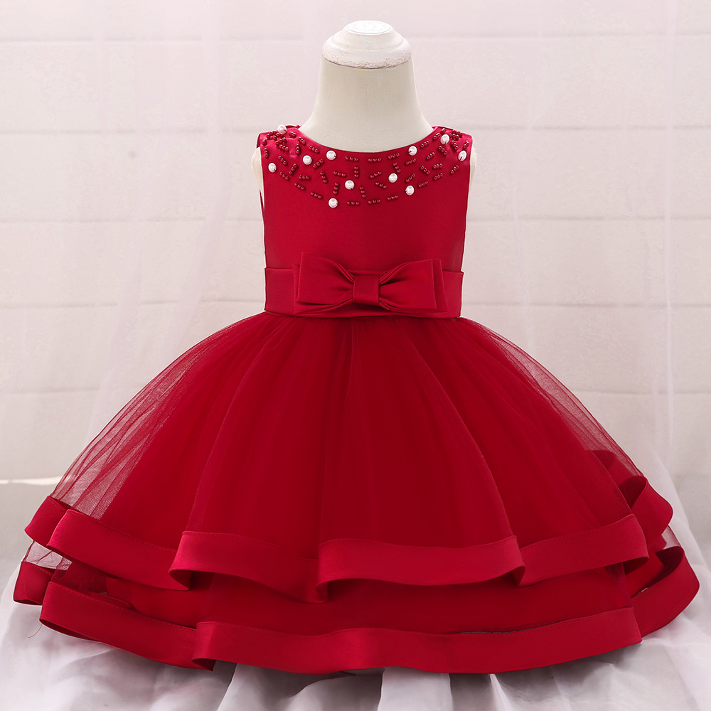 Picture of ins Dress baby baby Girl Dress baby Princess Dress Dress Bow baby Year Old Girl Dress