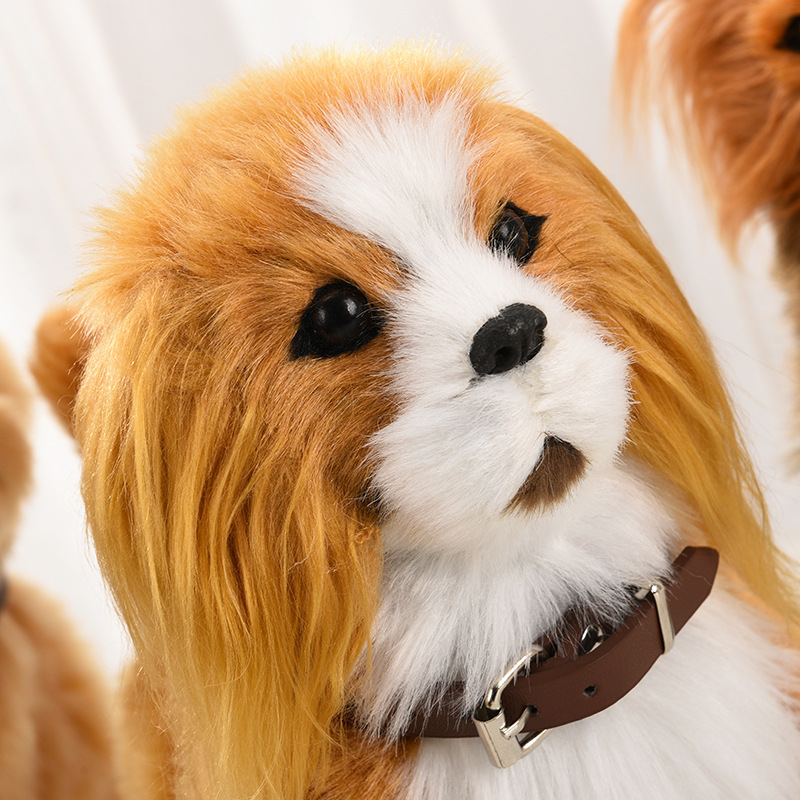 Picture of Imitation dog can walk, bark, WAG tail with music electric toy dog plush electric pet dog induction toy