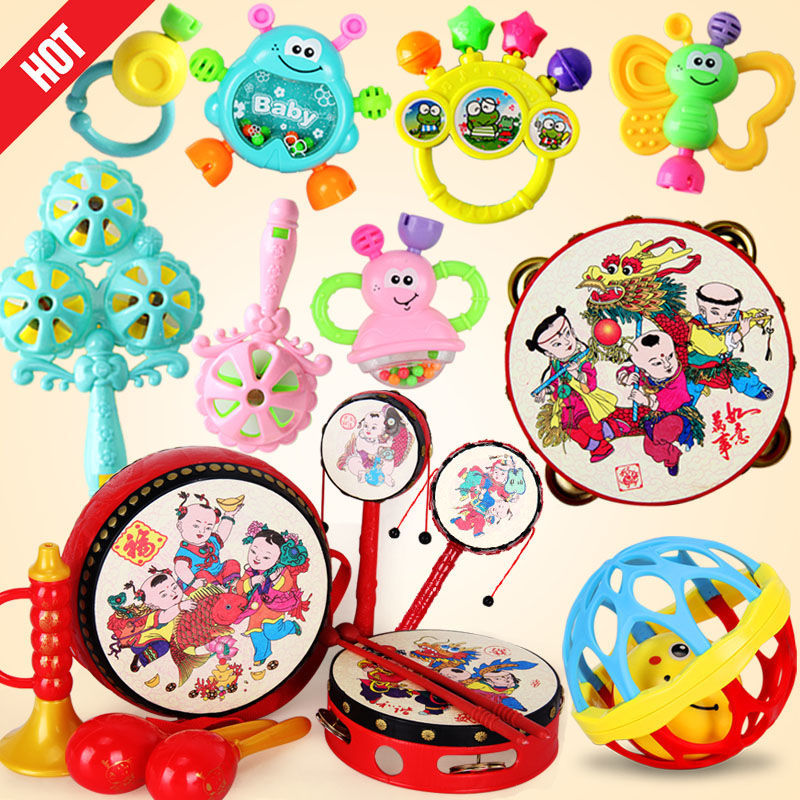 Baby Toys 3-6-12 Months Newborn Soft Rubber Early Education Children's Hand Rattle Tooth Gel 0-1 Year Old Baby Puzzle