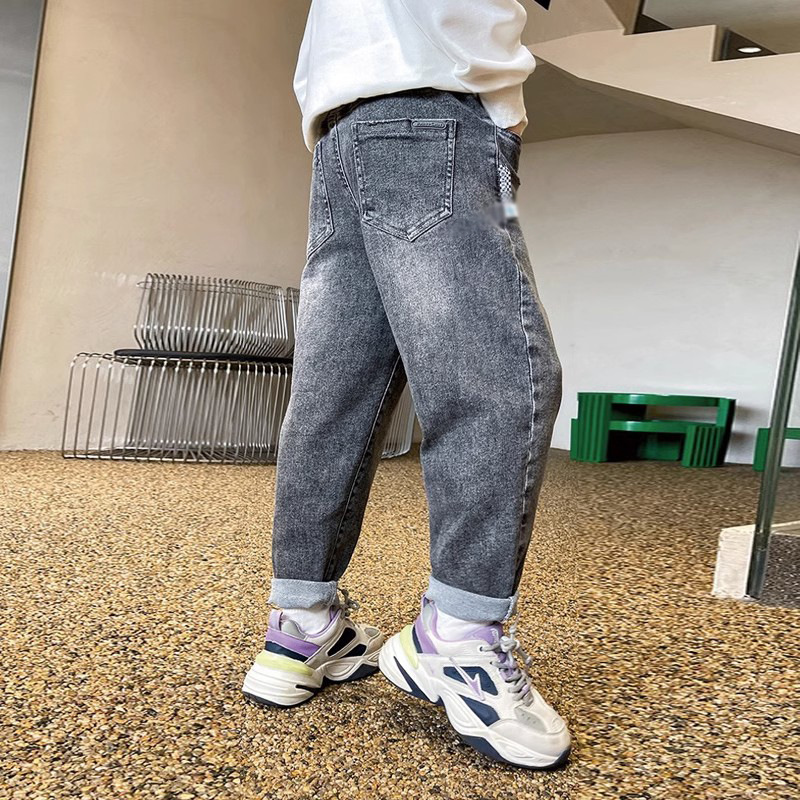 Picture of Boys Jeans 2023 Spring and Summer New Summer Middle and Big Boys Pants Boys Fashion All-match Jeans