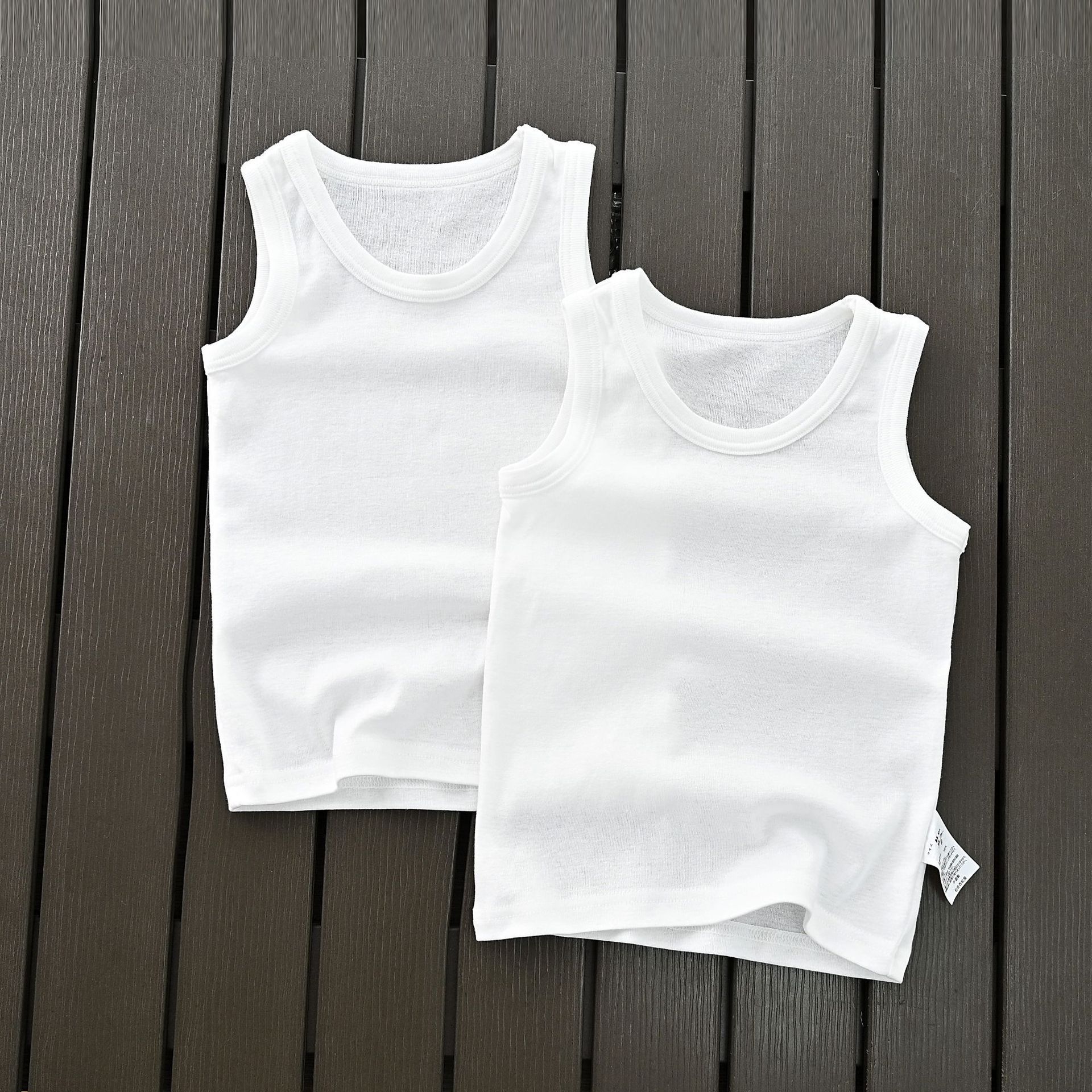 Picture of Distribution Export Kidsren's Clothing Source Factory Japanese Style Mesh Cut Out Cotton White Kidsren's Base Vest Sweat-Absorbent Men