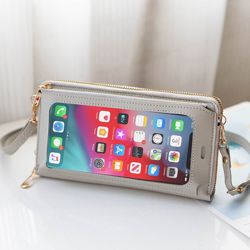 Picture of Mobile Phone Bag Women's 2024 New Touchable Screen Simple Student-Packed Mobile Phone Zipper Korean Mini Crossbody Bag Coin Purse