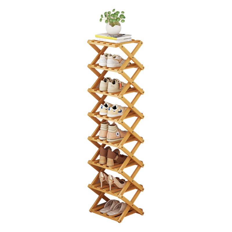 Installation-free Folding Shoe Rack Narrow and Small Household Doorway Multi-layer Rental Room Dormitory Simple Shoe Cabinet Storage Rack