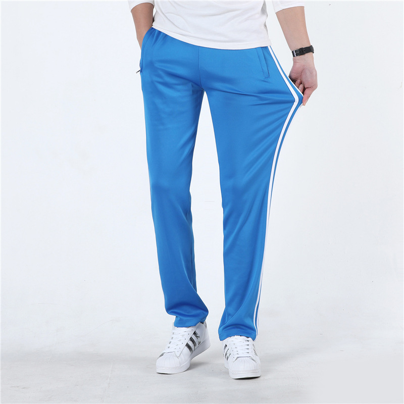 Picture of School Pants Two Stripes Sky Blue Junior High School and High School Student Pants Sweatpants Men's and Women's Pants Korean Style Loose School Uniform Pants