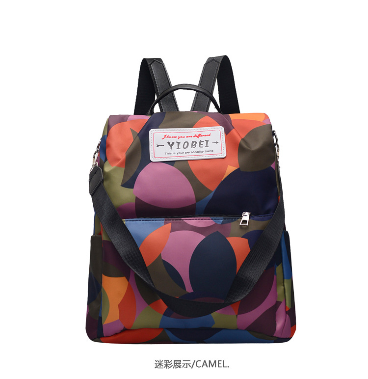Anti-theft Backpack Women's Bag 2021 Korean Style Bag Mix and Match Fashionable College Style Oxford Cloth Casual Broadband Shoulder Bag