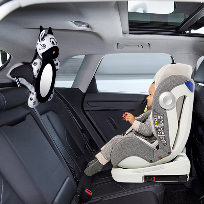 Picture of New black and white cattle car hanging toys children's observation ha ha mirror baby car rearview mirror toys spot wholesale