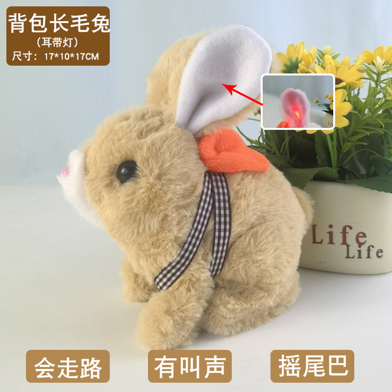 Picture of Plush Electric White Rabbit Simulation Pet Can Walk, Call, Move Mouth, Shake Ears Angora Rabbit Pet Toy