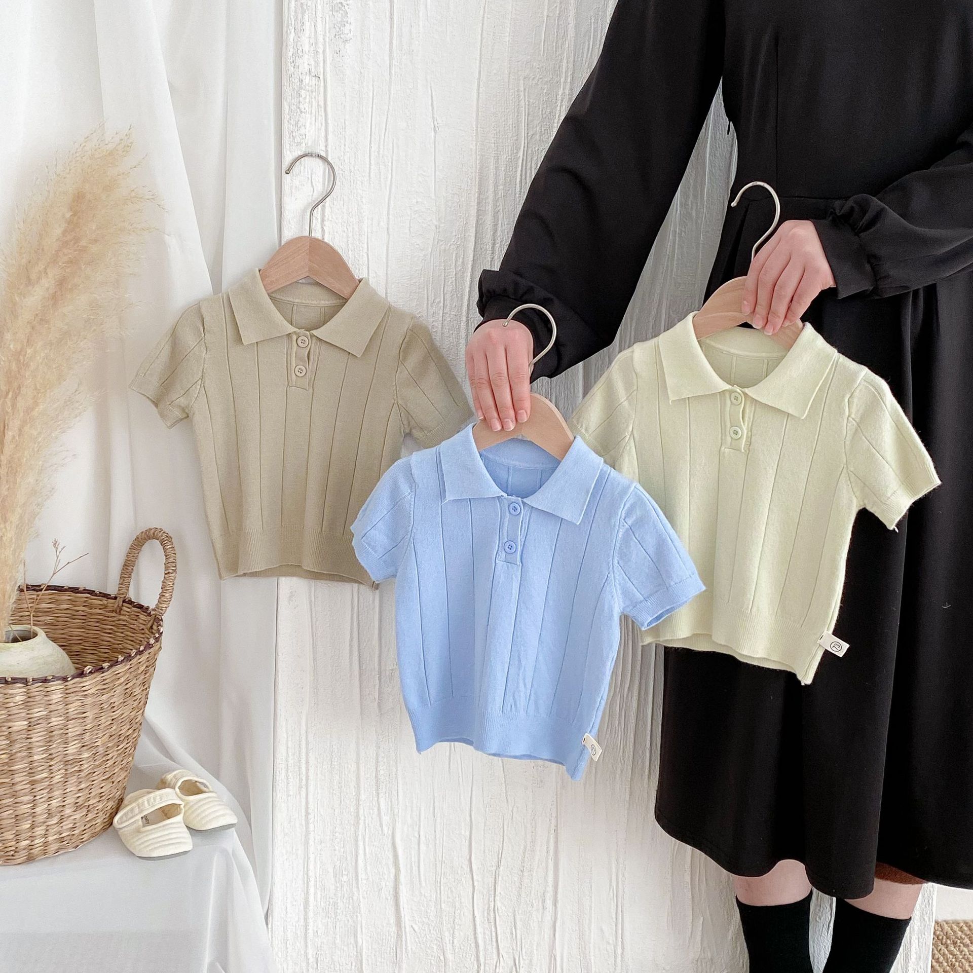 Ins Korean Style 2025 Spring and Summer Baby Knitwear Thin Summer Top Lel Children's Pullover