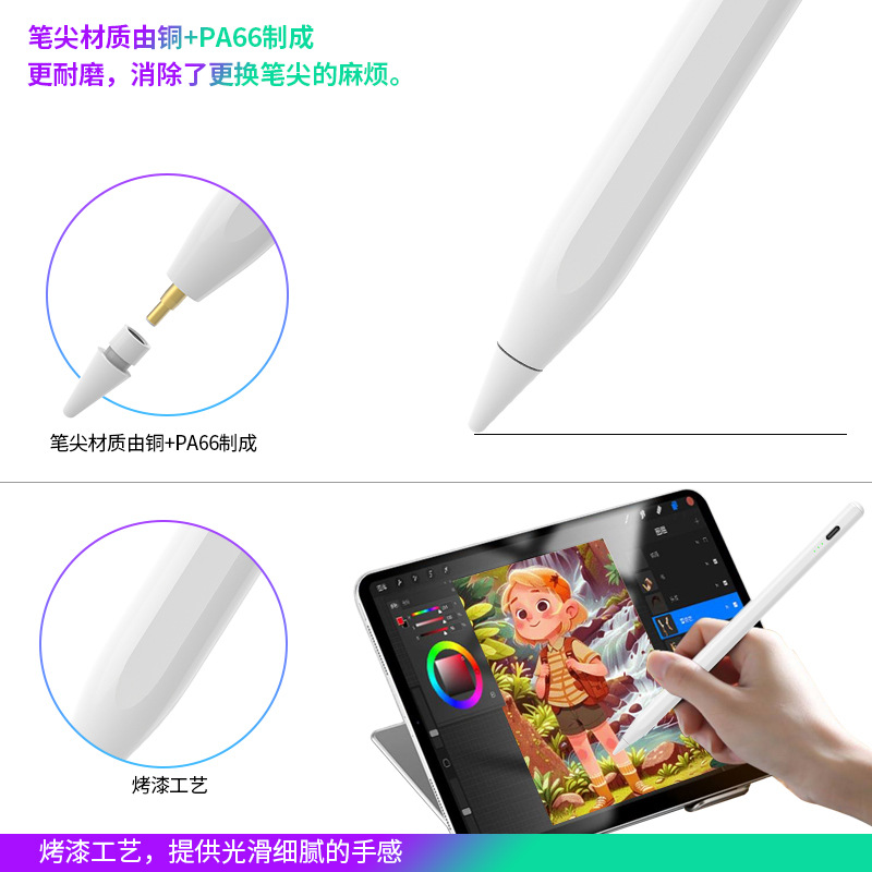 Picture of applepencil magnetic stylus for ipad capacitive pen Apple tablet tilt pressure stylus